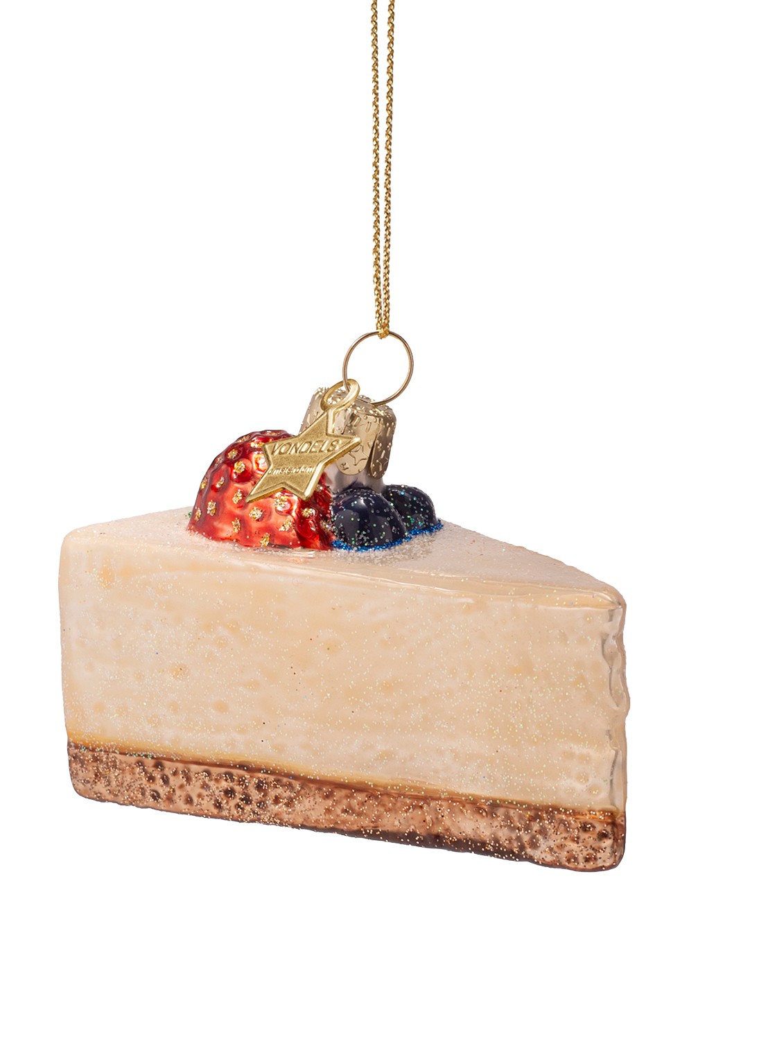 Vondels Cheesecake kersthanger 6 cm - voorkant 5 beige