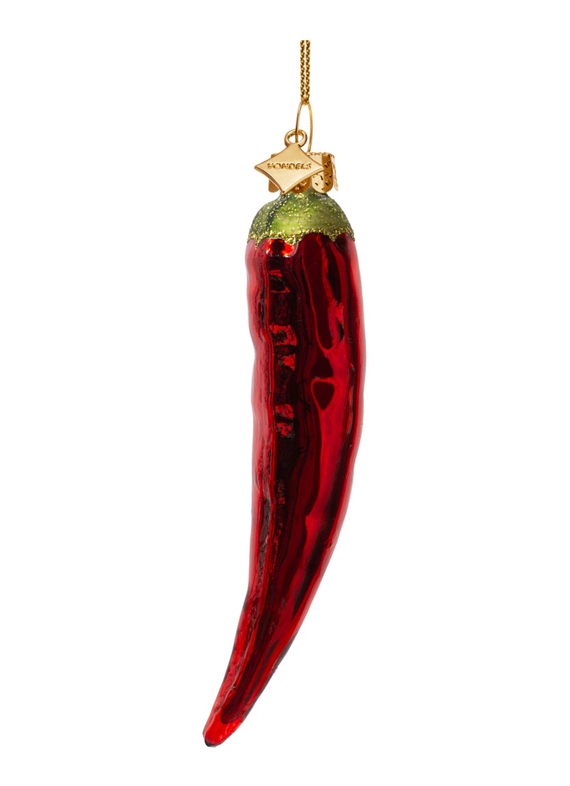 Vondels Chilipeper kersthanger 12,5 cm - achterkant 3 rood