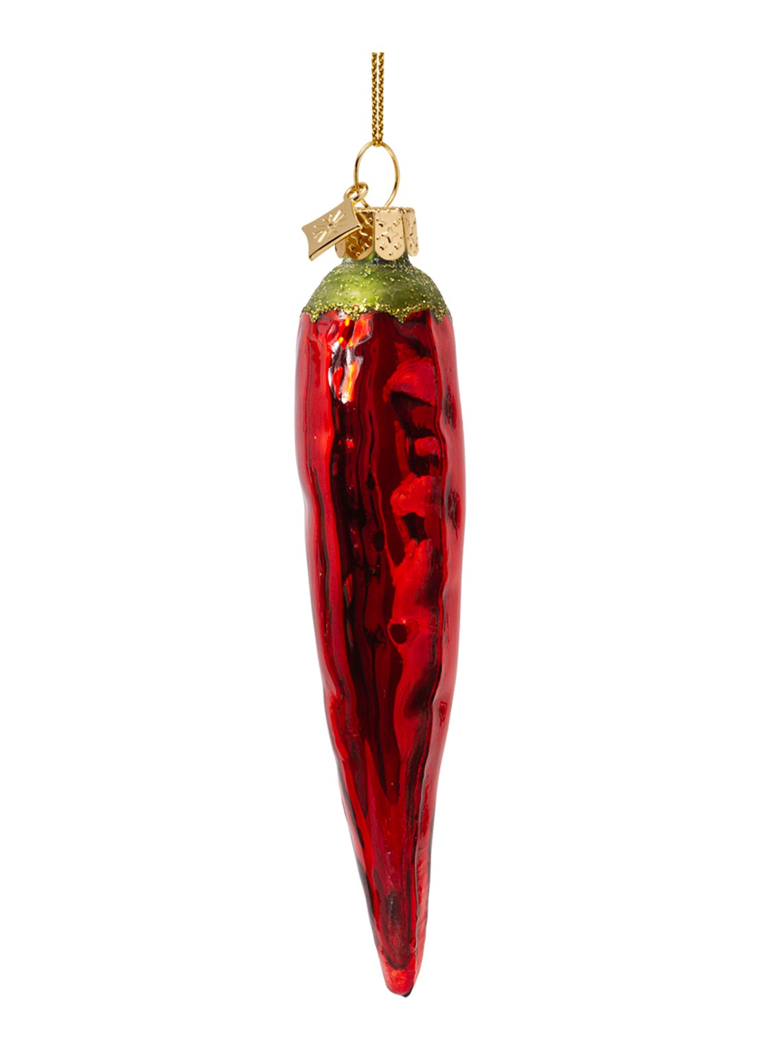 Vondels Chilipeper kersthanger 12,5 cm - voorkant 2 rood