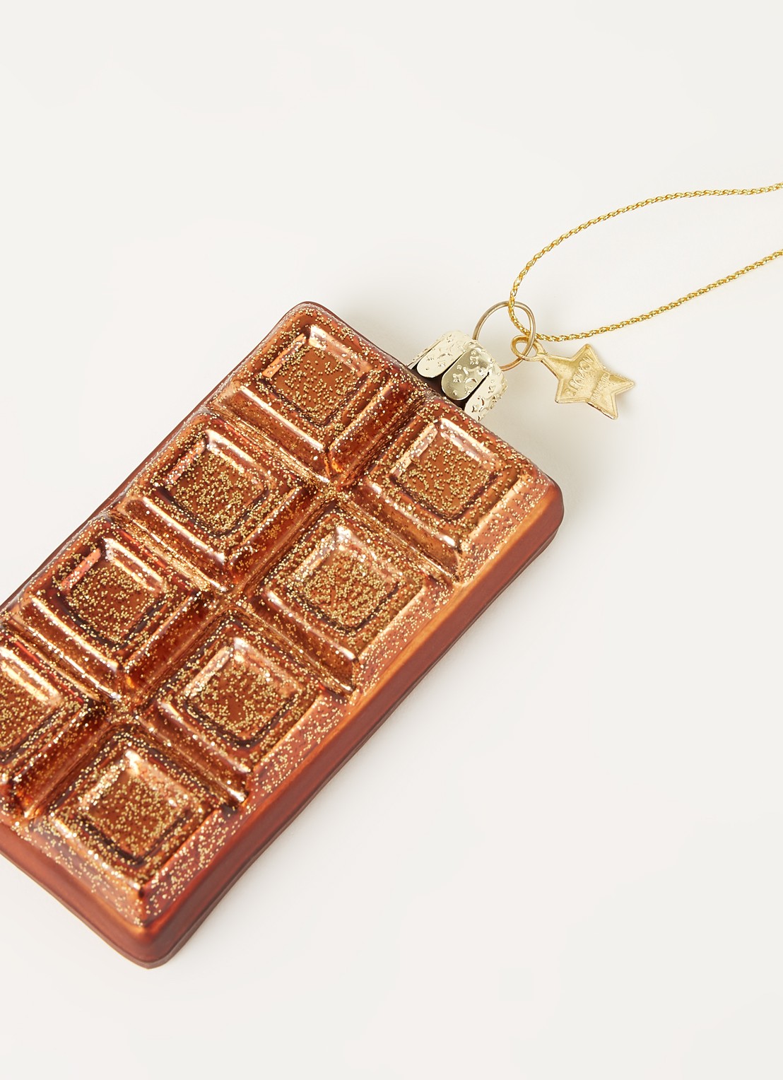 Vondels Chocolate Bar kersthanger 8 cm - detail bruin