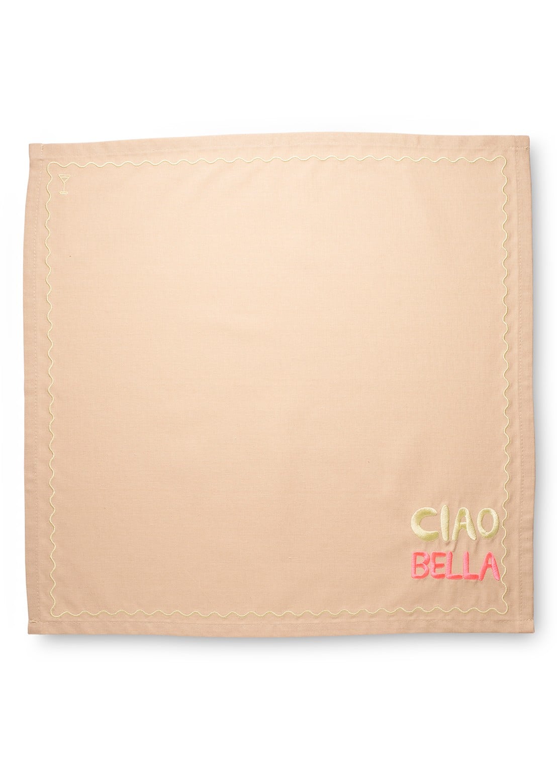 Vondels Ciao Bella servetten 45 x 45 cm set van 2 - detail beige