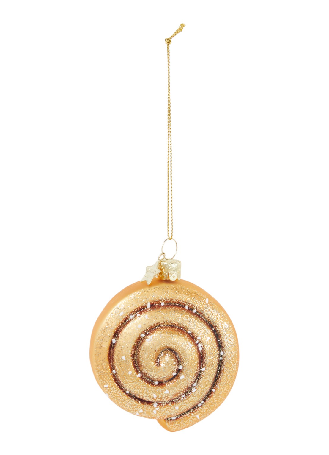 Vondels Cinnamon Roll kersthanger 8 cm - voorkant 2 goud