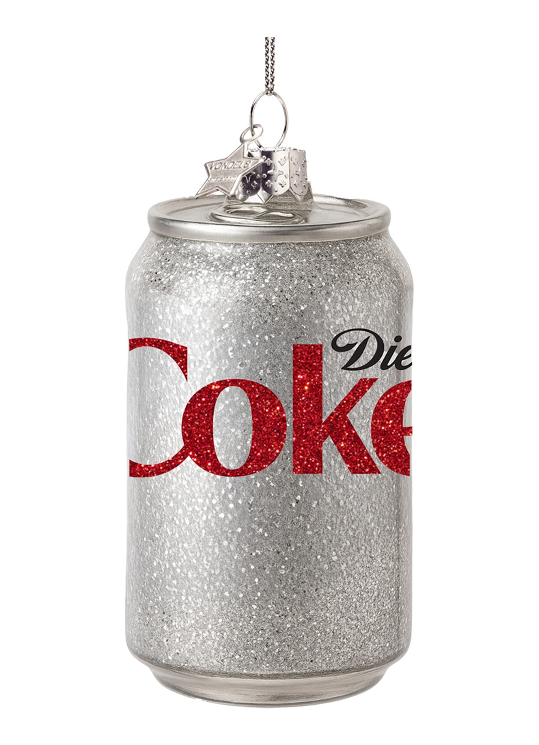 Vondels Coca Cola Diet Coke blik kersthanger 8 cm - voorkant 3 zilver