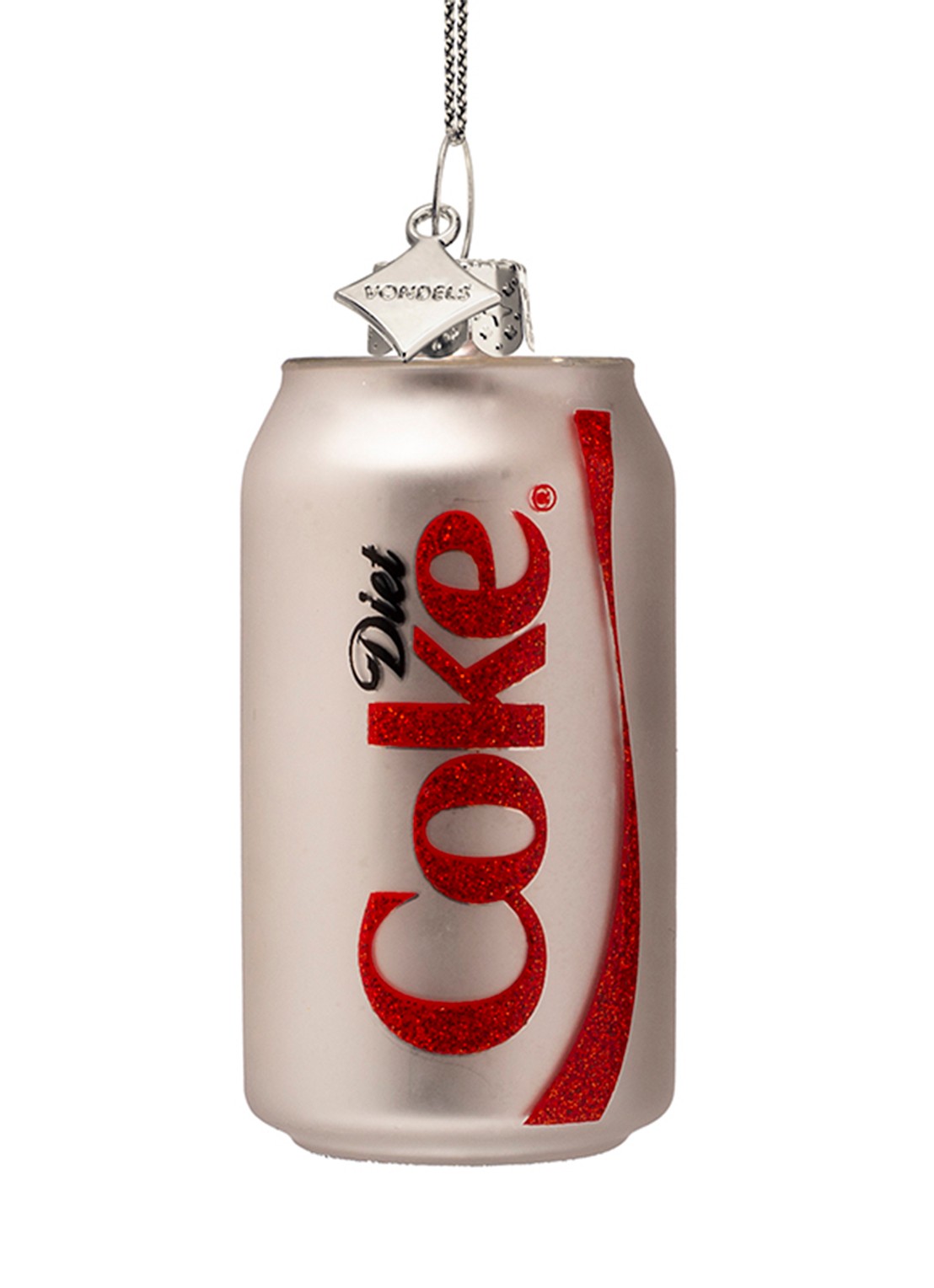 Vondels Coca Cola Diet Coke blik kersthanger 8 cm - voorkant 2 zilver