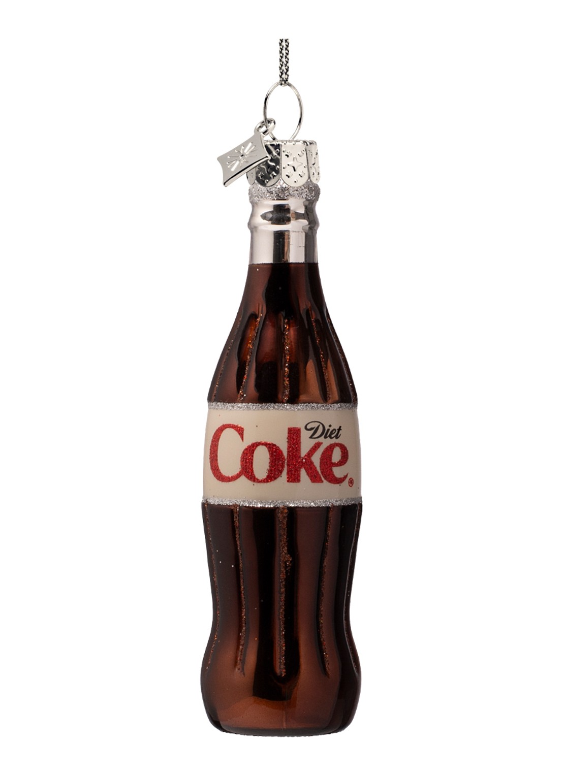 Vondels Coca Cola Diet Coke fles kersthanger 12 cm - achterkant 4 donkerbruin