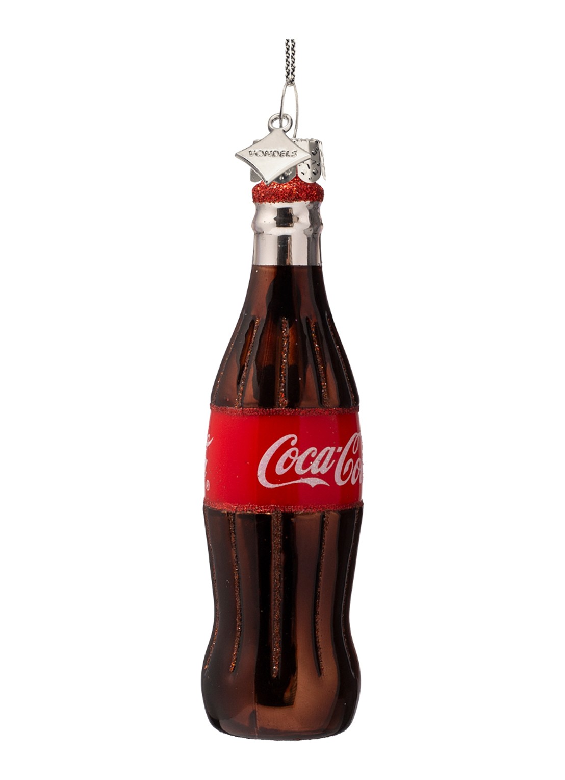Vondels Coca Cola Fles kersthanger 12 cm - detail 3 bruin