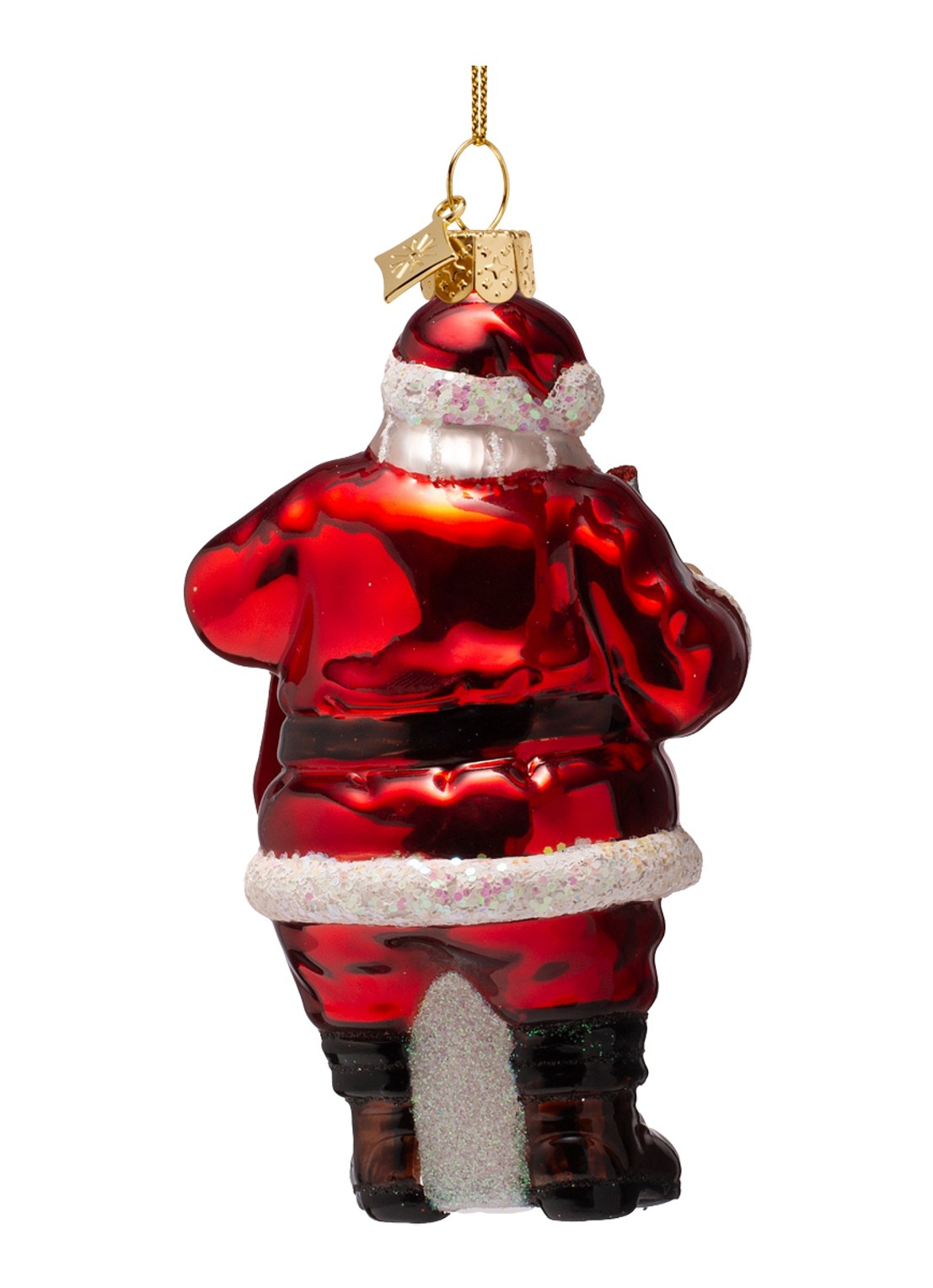 Vondels Coca Cola Kerstman met flessen kersthanger 12,5 cm - achterkant 2 rood