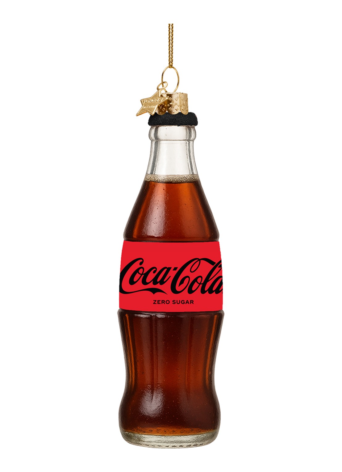 Vondels Coca Cola Zero kersthanger 12 cm - voorkant 3 bruin