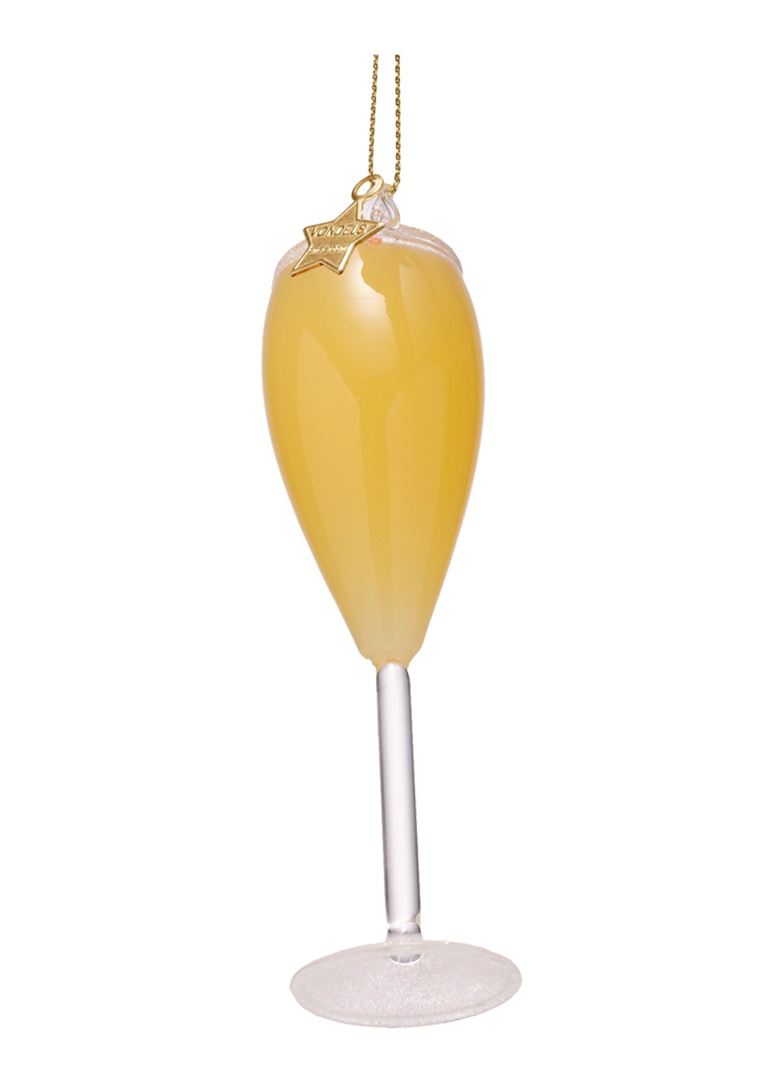 Vondels Cocktail Mimosa kersthanger 12,5 cm - achterkant 5 oranje