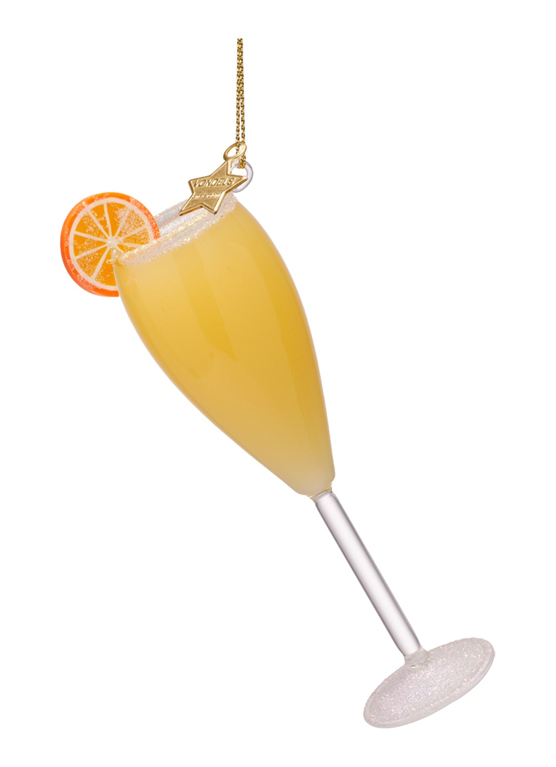 Vondels Cocktail Mimosa kersthanger 12,5 cm - detail 3 oranje