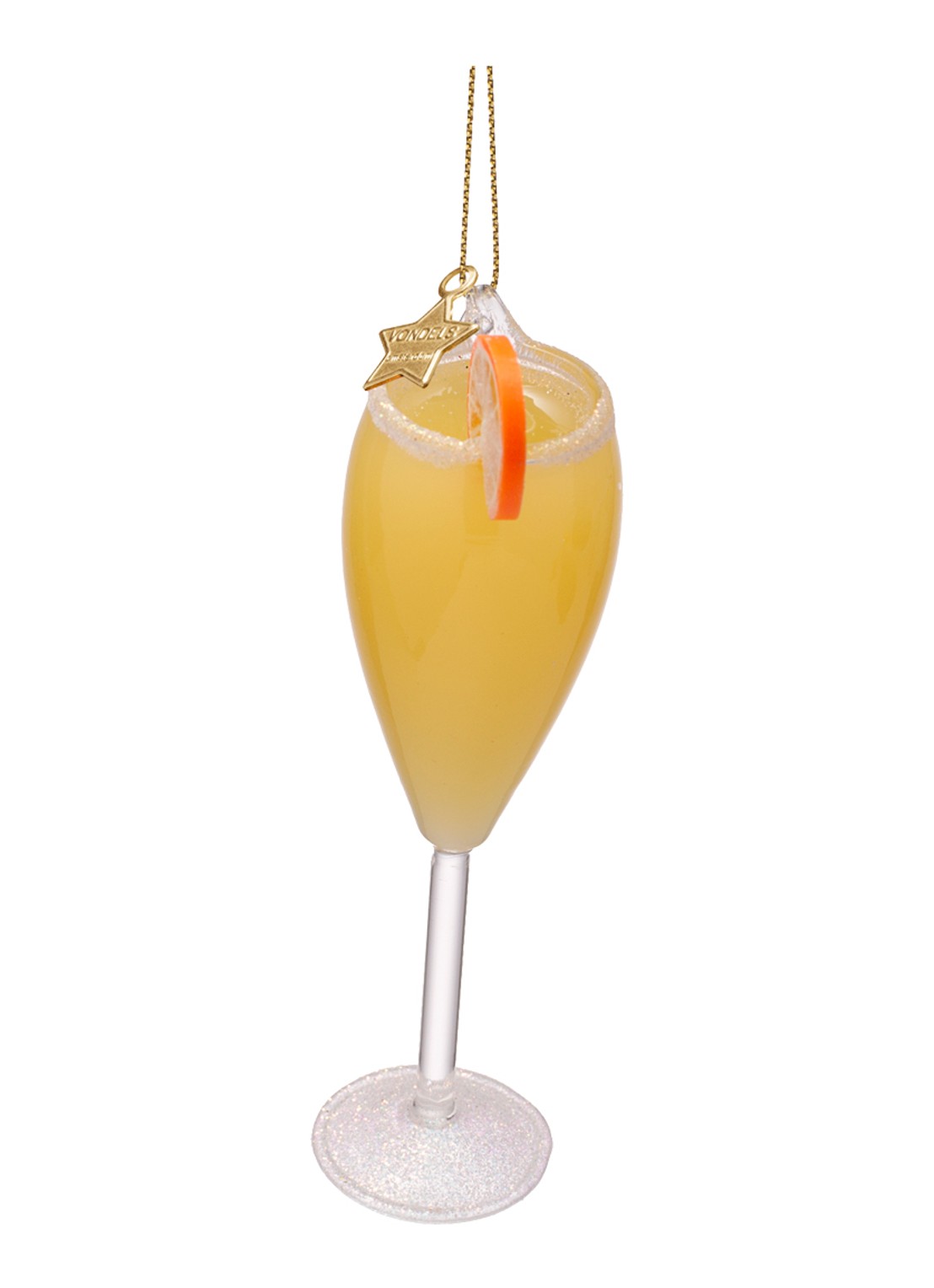 Vondels Cocktail Mimosa kersthanger 12,5 cm - detail 4 oranje
