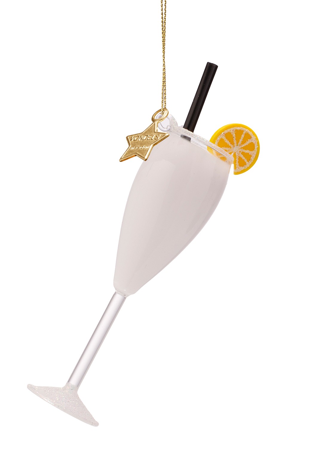 Vondels Cocktail Sgroppino kersthanger 14 cm - voorkant wit