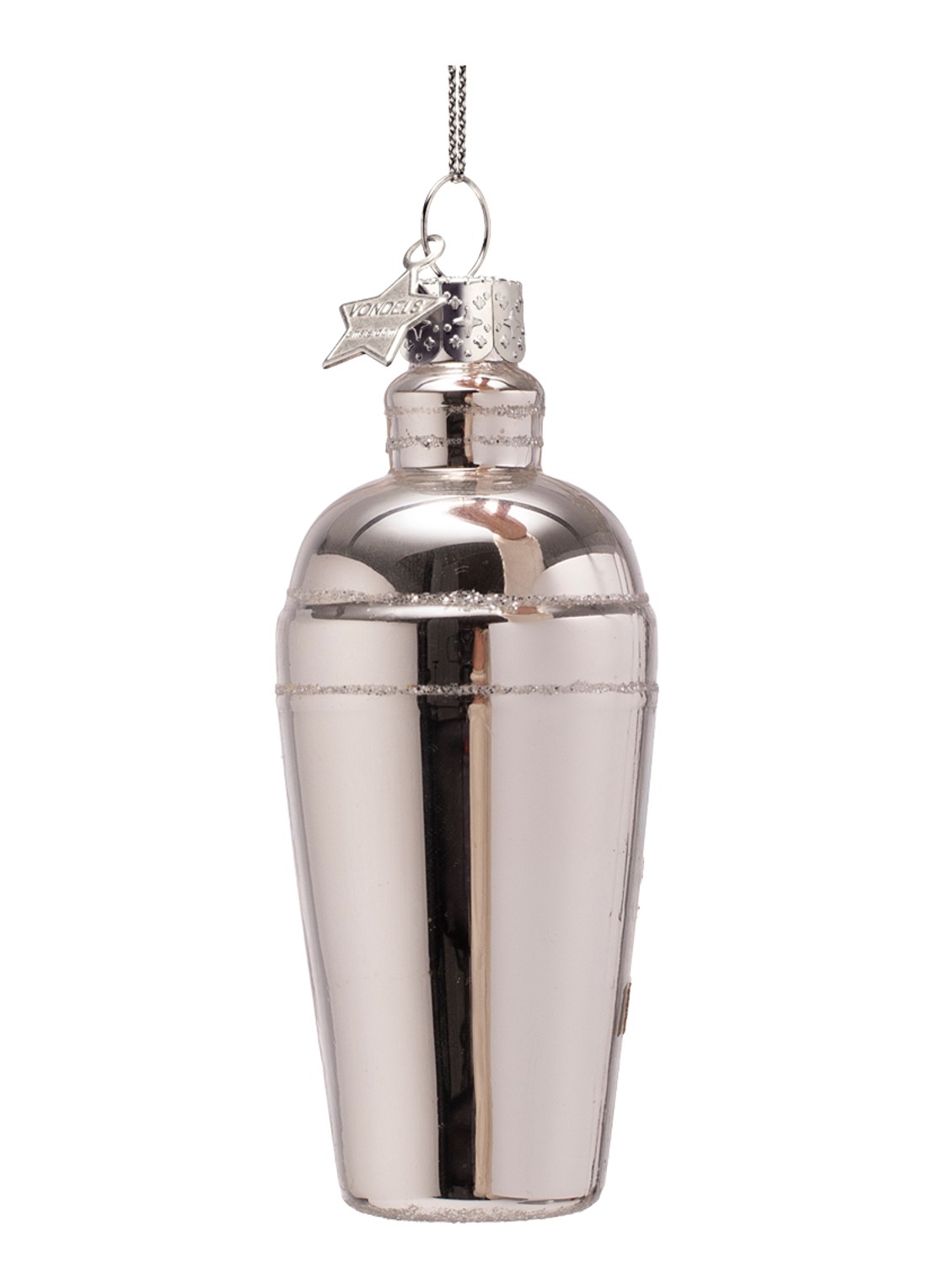 Vondels Cocktail Shaker Shaken Not Stirred kersthanger 9,5 cm - achterkant 3 goud