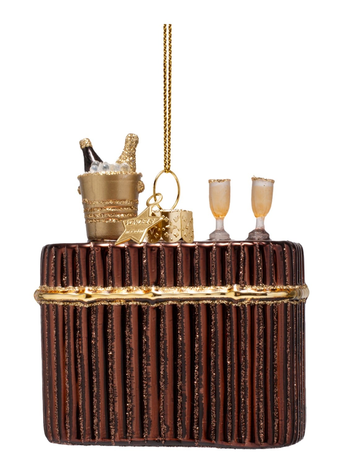 Vondels Cocktailbar kersthanger 8 cm - achterkant 3 bruin