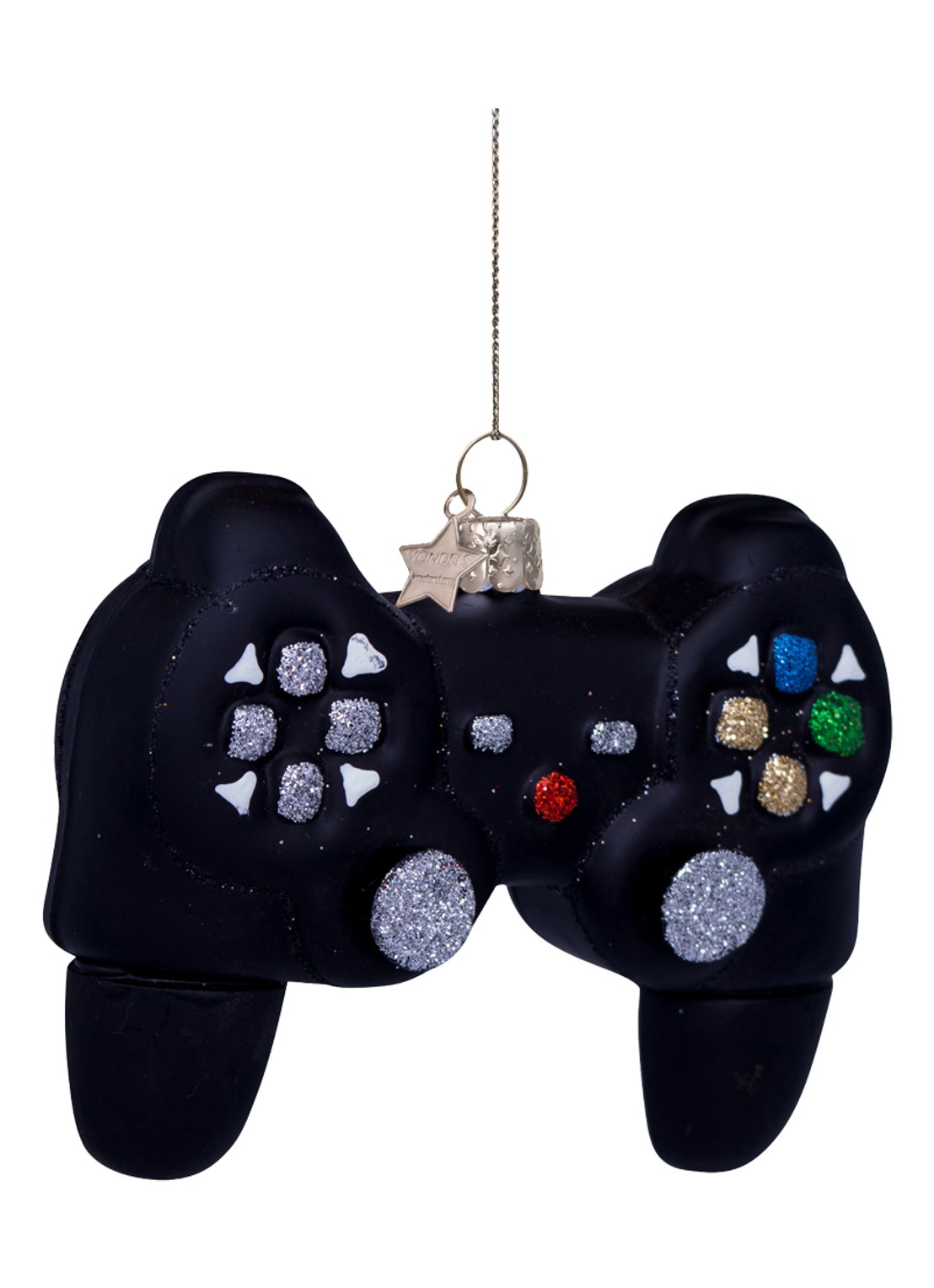 Vondels Controller kersthanger 8 cm - voorkant 2 zwart