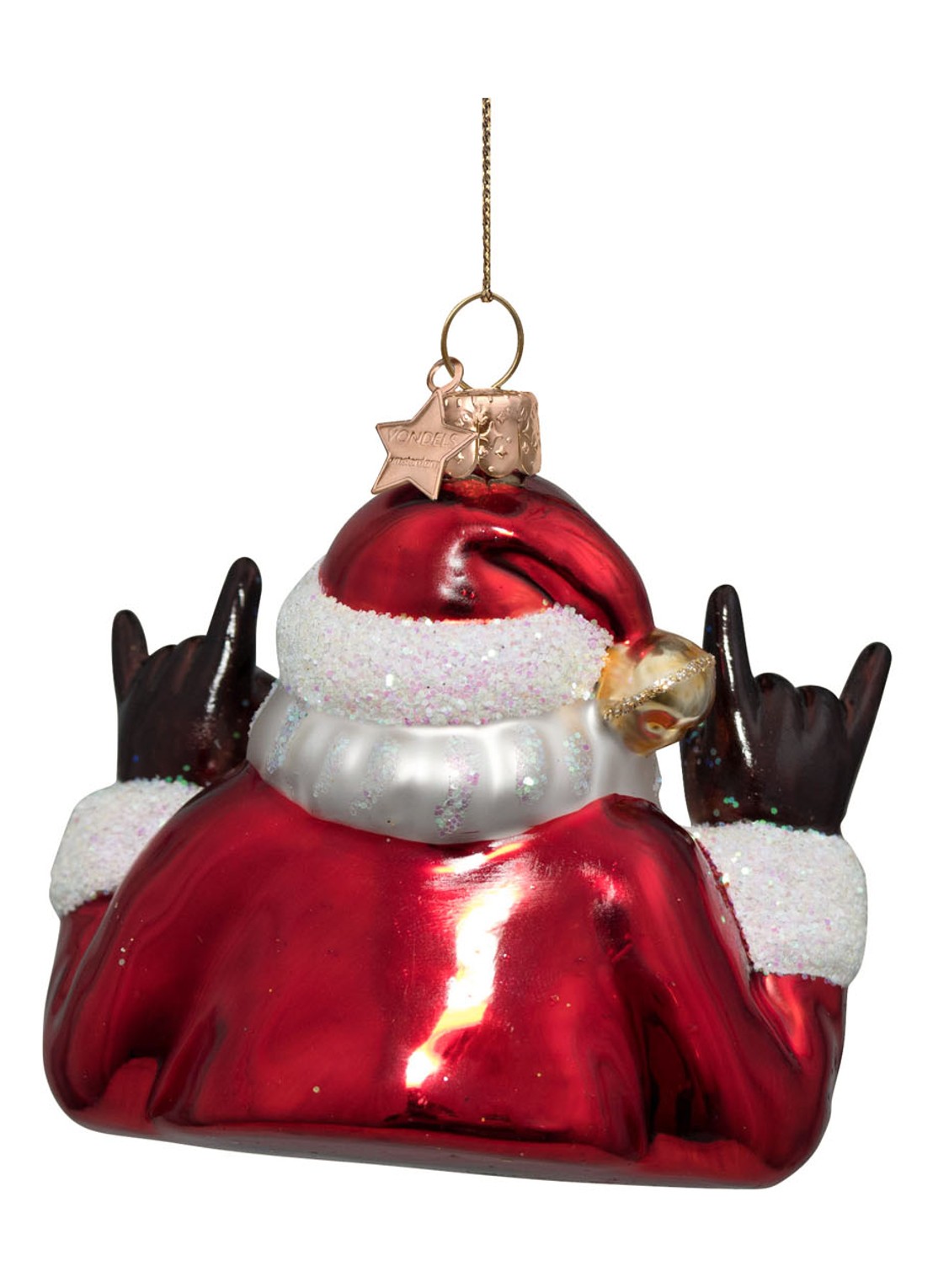 Vondels Coole santa kersthanger 9 cm - detail 4 rood