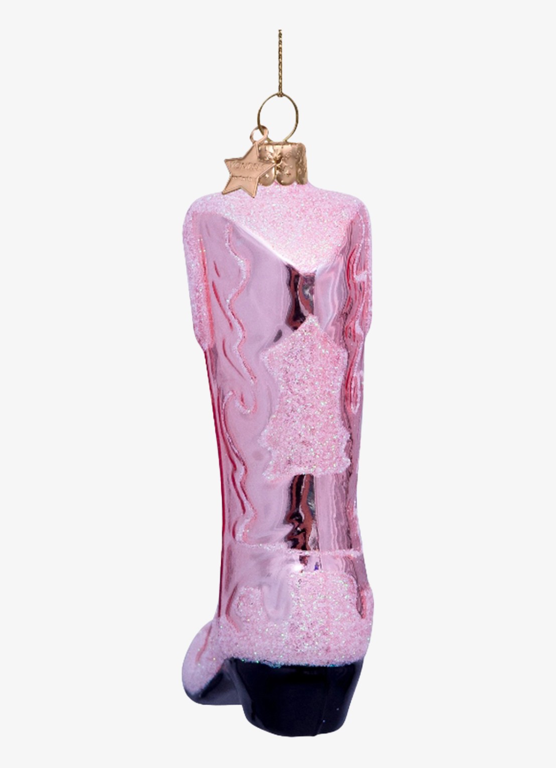 Vondels Cowboylaars kersthanger 11,5 cm - achterkant roze