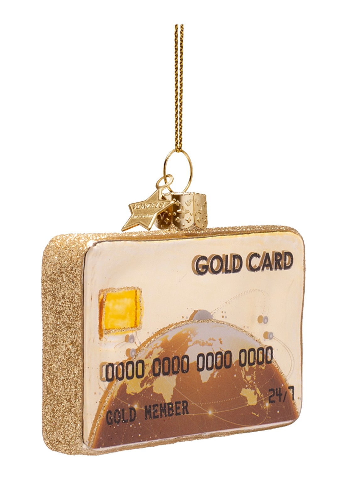 Vondels Credit card kersthanger 6,5 cm - detail 5 goud