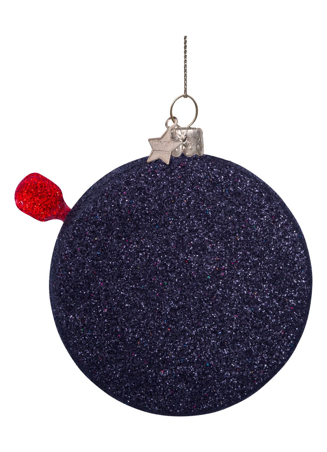 Vondels Dartbord kersthanger 8 cm - detail 4 zwart