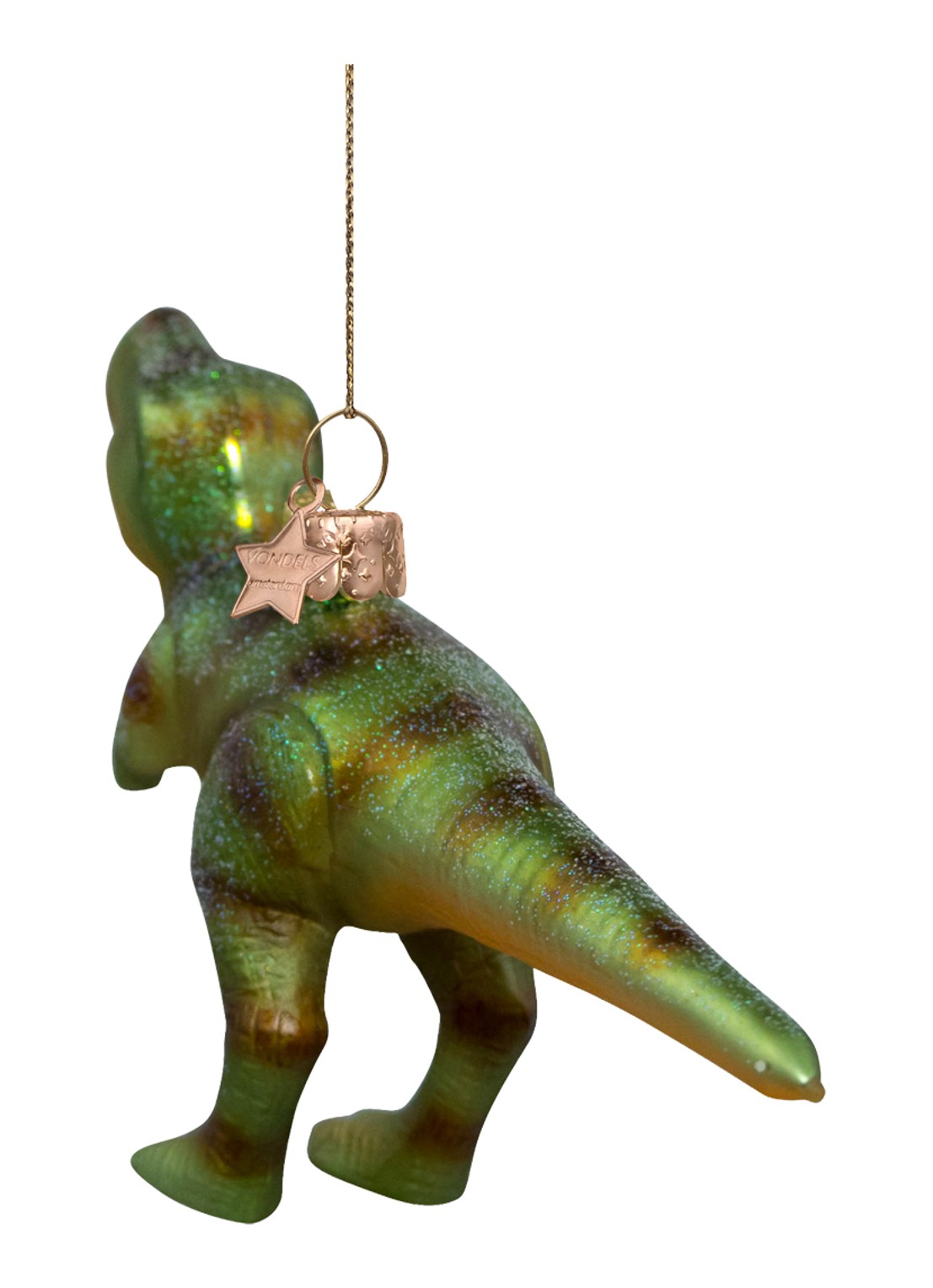 Vondels Dinosaurus kersthanger 9,5 cm - achterkant 3 groen