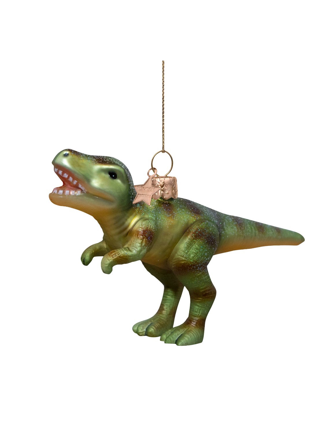 Vondels Dinosaurus kersthanger 9,5 cm - detail 4 groen