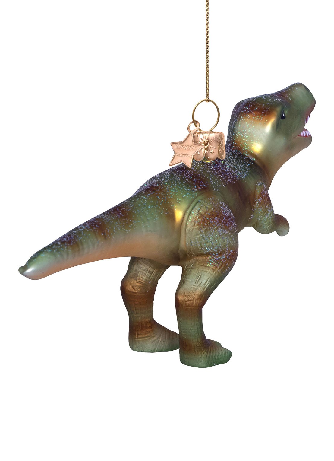 Vondels Dinosaurus kersthanger 9,5 cm - detail 6 groen