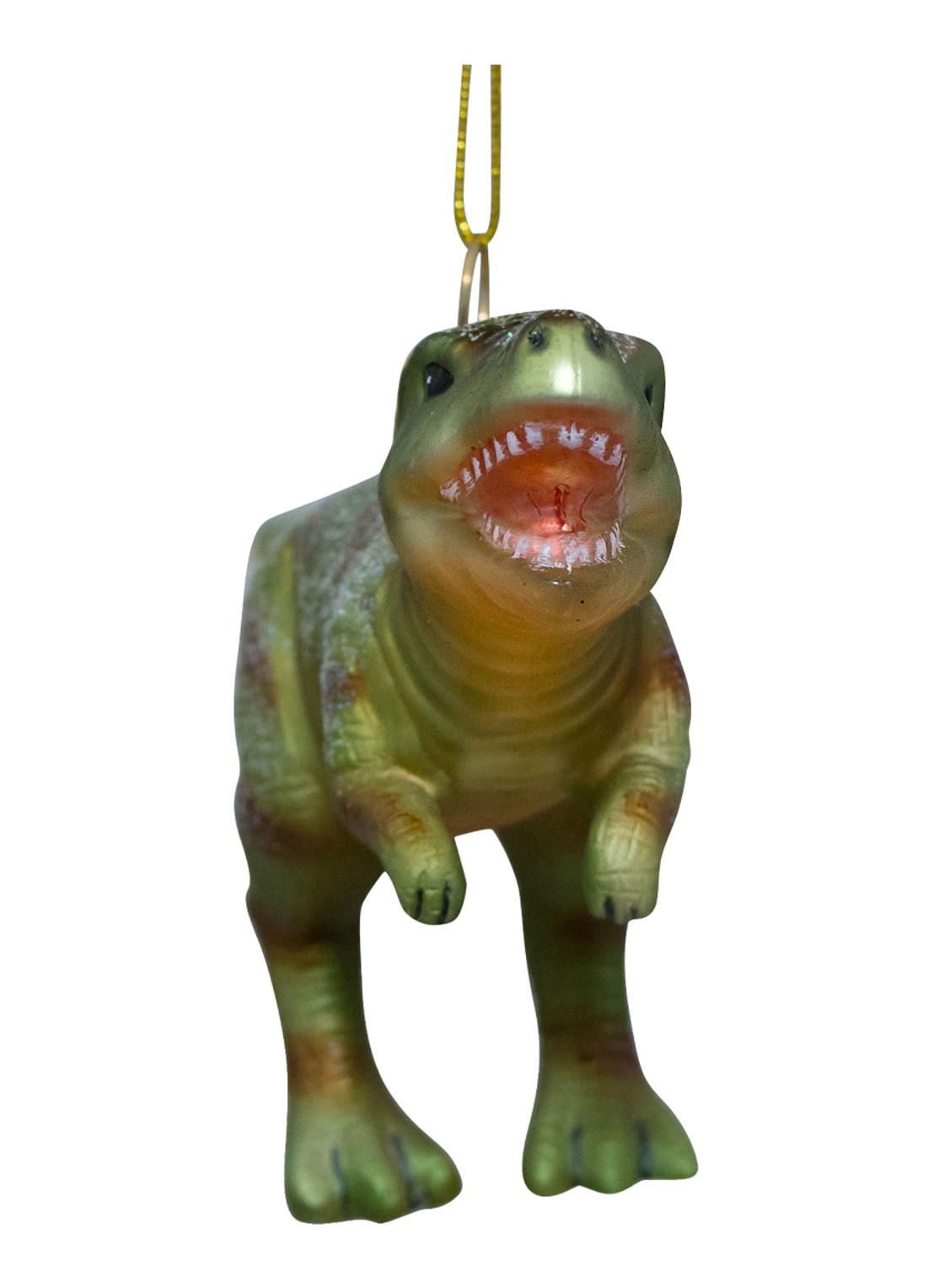 Vondels Dinosaurus kersthanger 9,5 cm - voorkant 2 groen