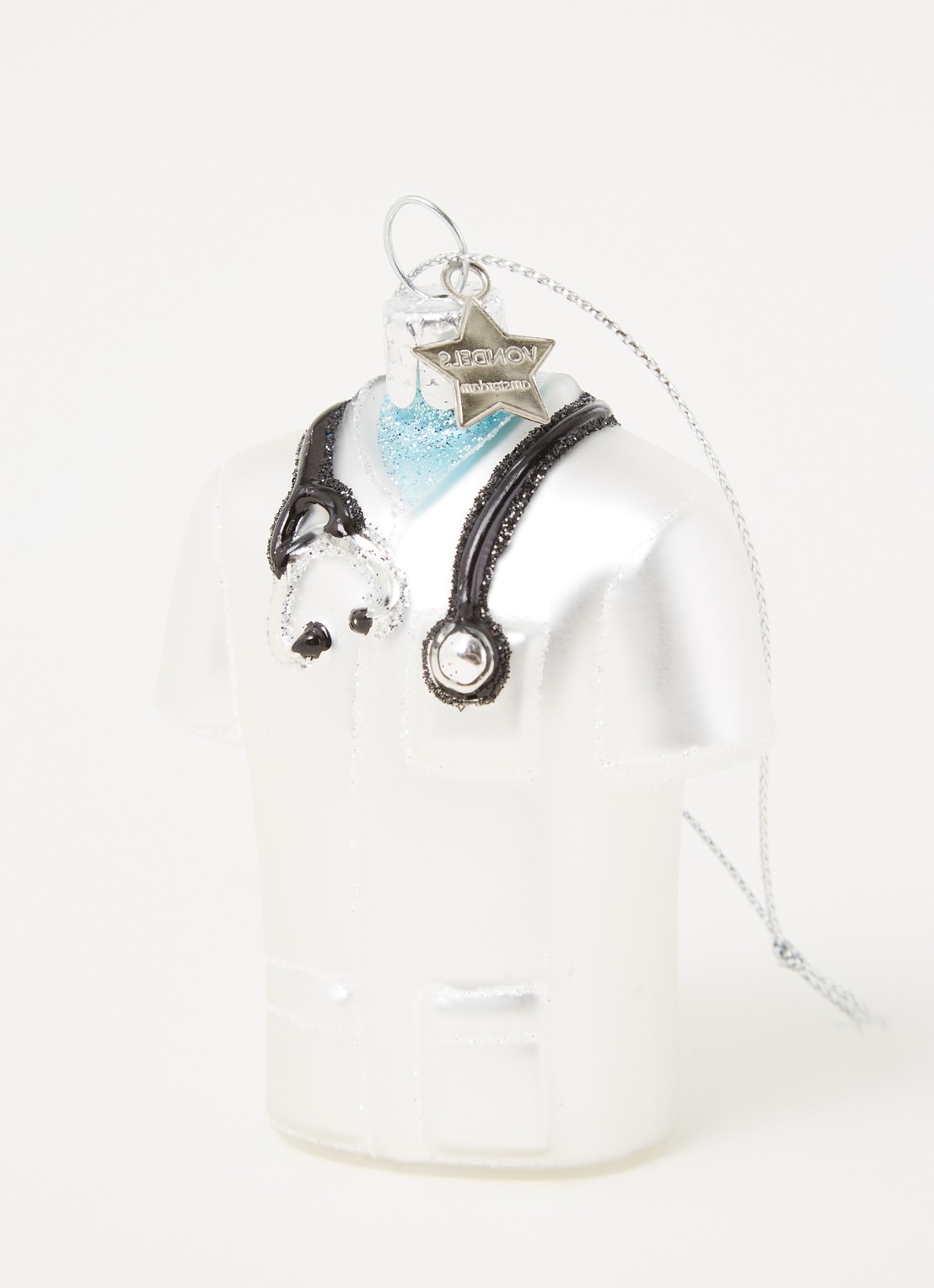 Vondels Doctor Shirt kersthanger 8 cm - detail 3 parelmoer