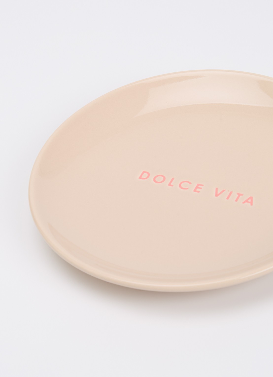 Vondels Dolce Vita gebaksbordje 16 cm - detail beige