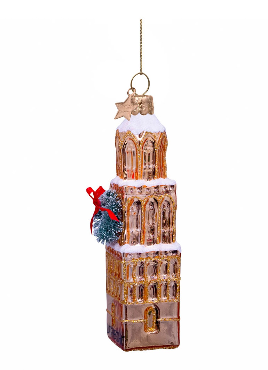 Vondels Domtoren Utrecht kersthanger 11,5 cm - detail goud