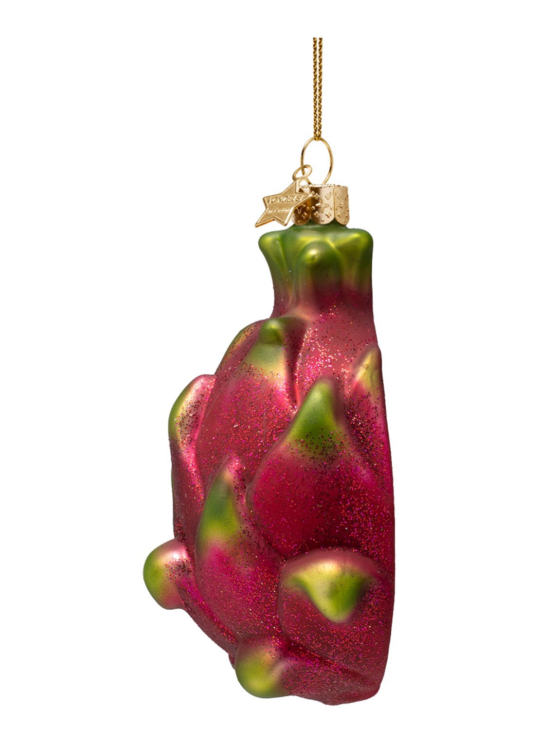 Vondels Drakenfruit kersthanger 10 cm - achterkant 5 roze