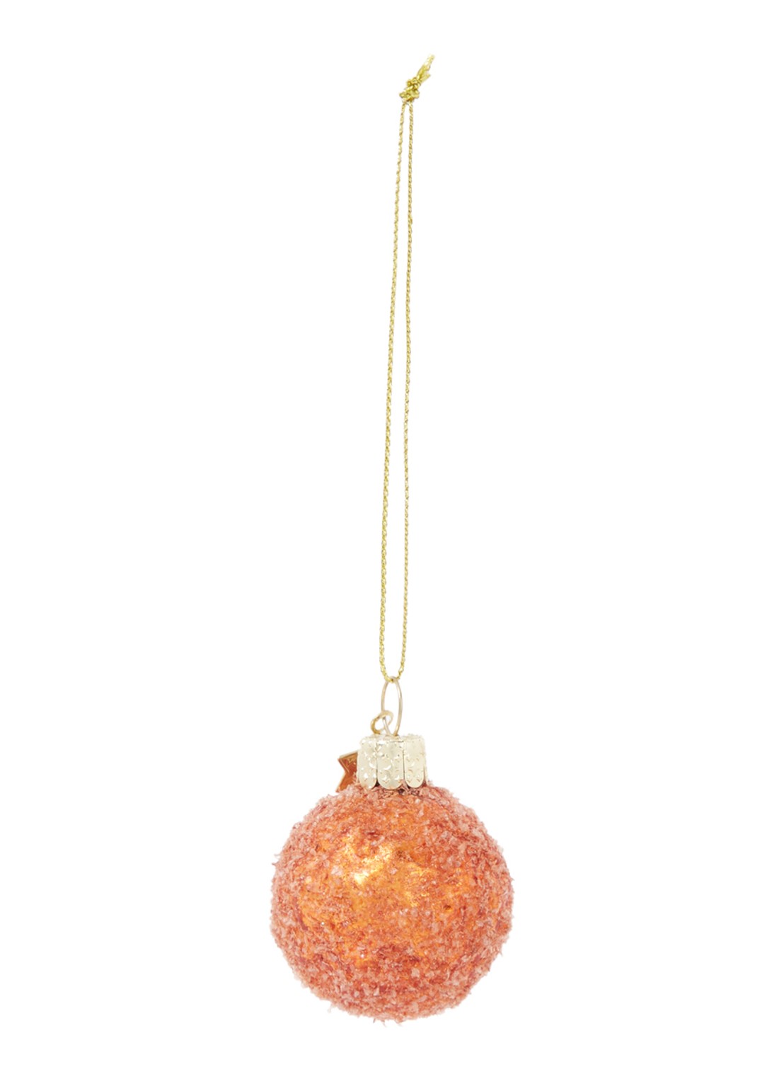 Vondels Dutch bitterbal kersthanger 6 cm - voorkant oranjebruin