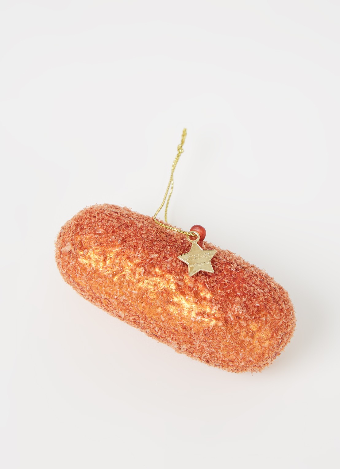 Vondels Dutch Kroket kersthanger 10 cm - detail oranjerood