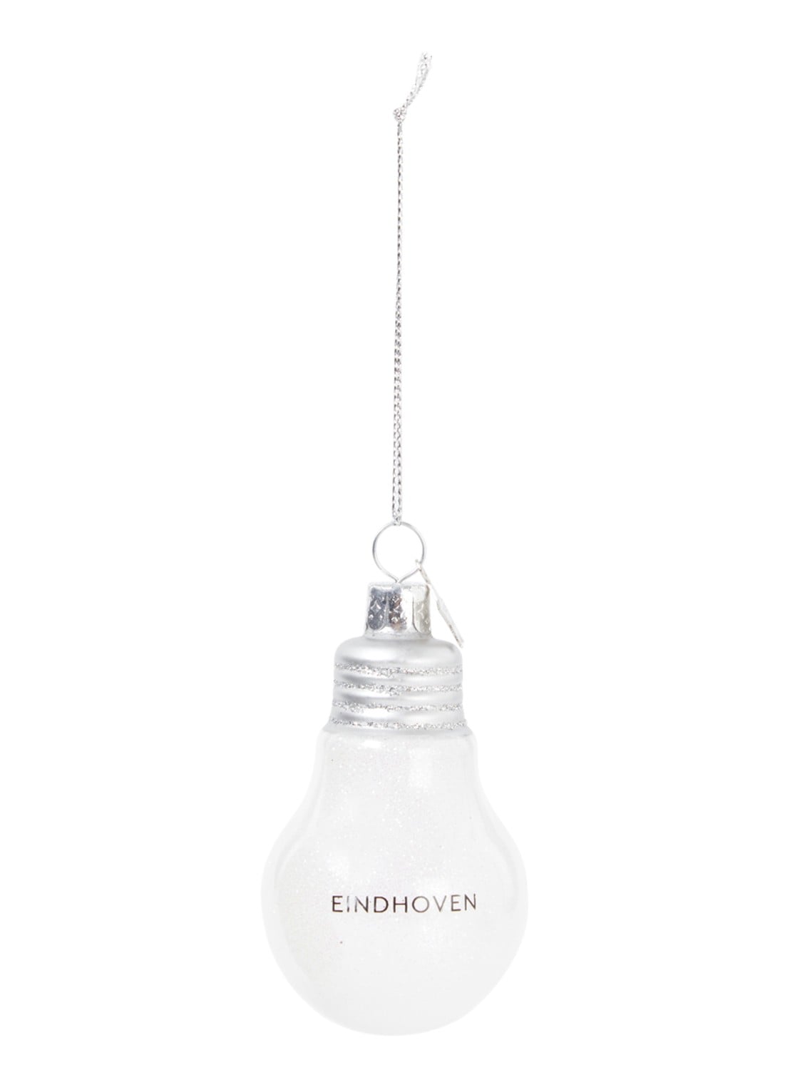 Vondels Eindhoven gloeilamp kersthanger 8,5 cm - voorkant transparant