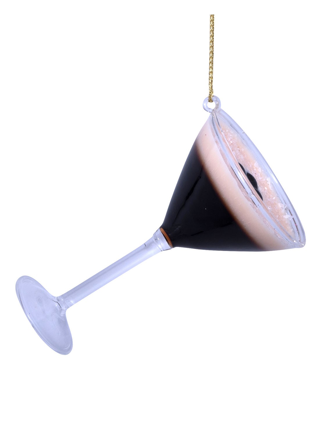 Vondels Espresso Martini kersthanger 9 cm - voorkant donkerbruin