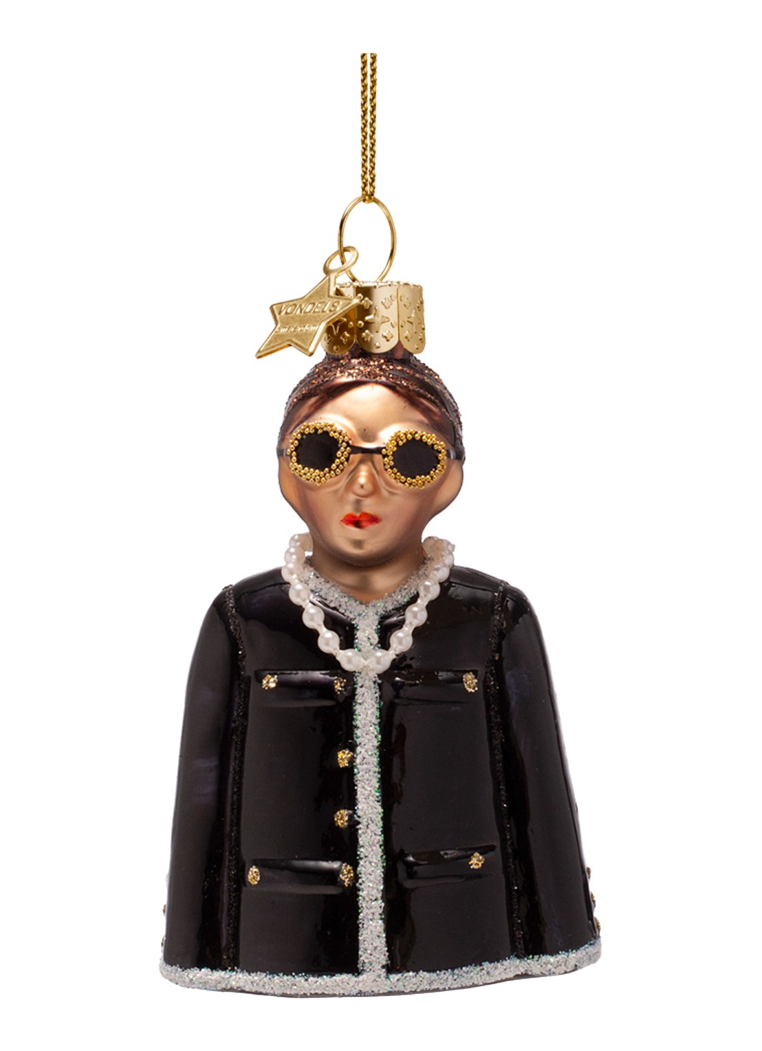 Vondels Fashion dame 8,5 cm - voorkant zwart