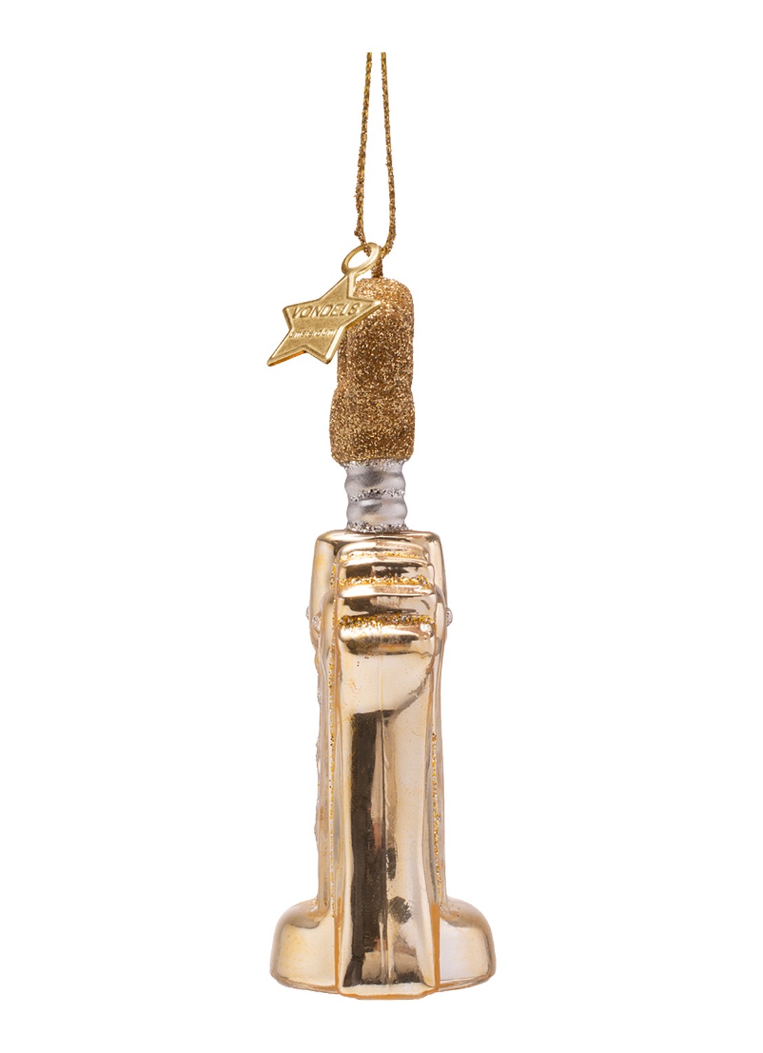 Vondels Flesopener kersthanger 10,5 cm - detail 4 goud