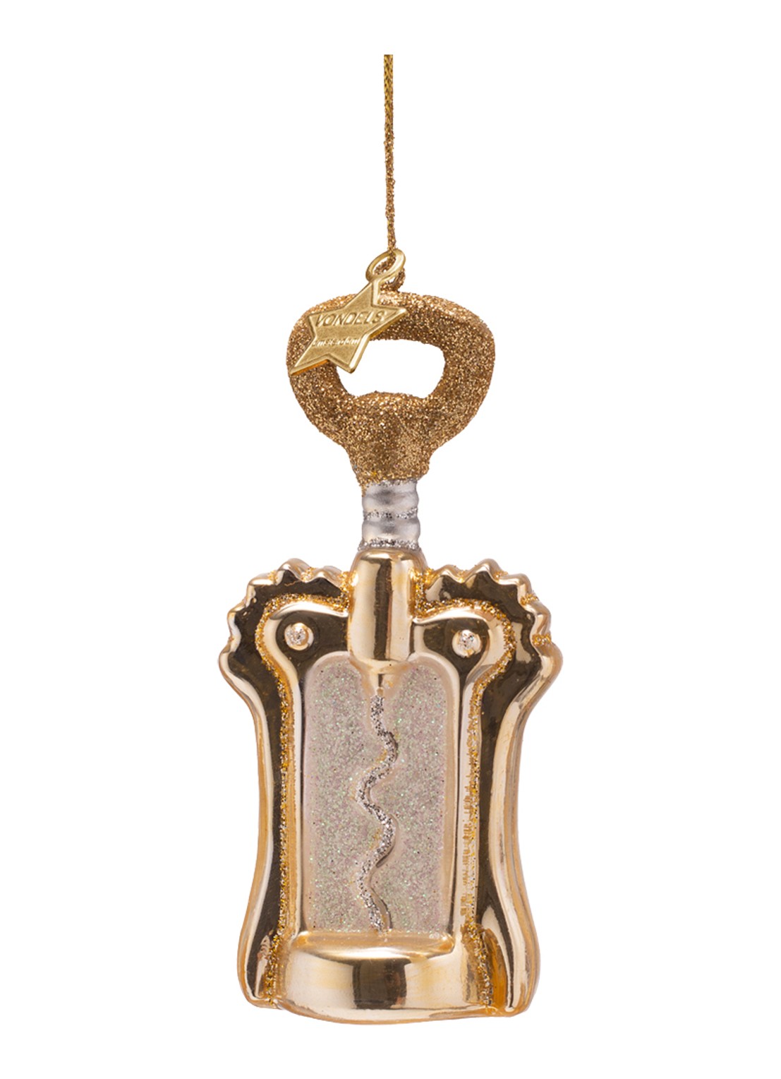 Vondels Flesopener kersthanger 10,5 cm - detail 5 goud