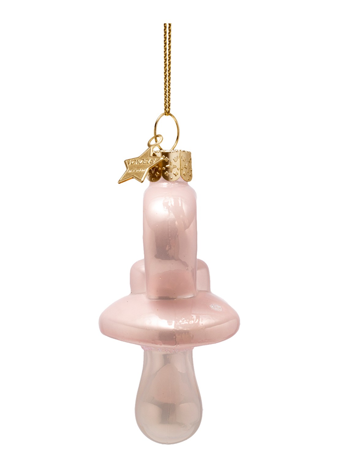 Vondels Fopspeen kersthanger 8 cm - detail 3 roze