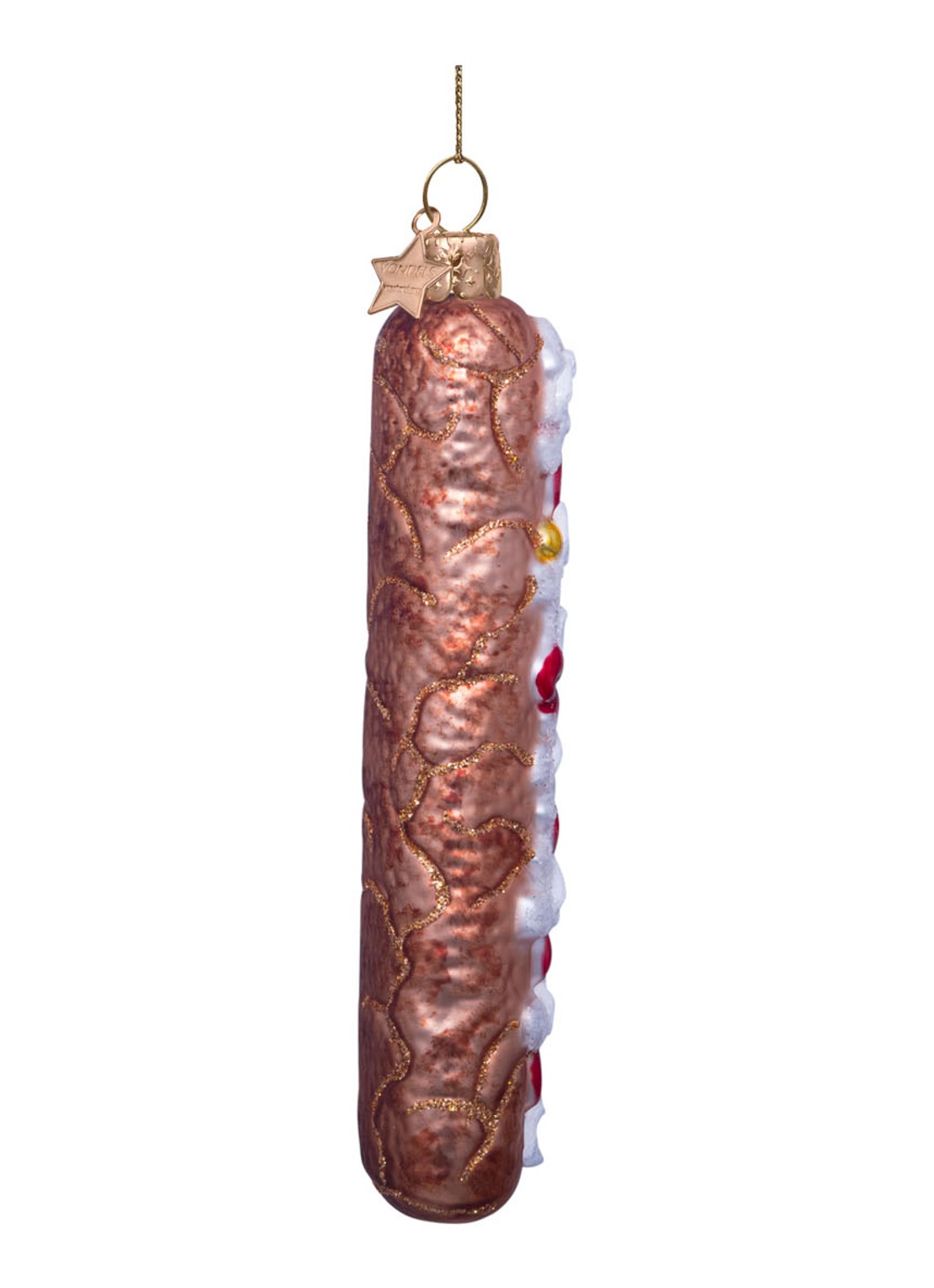 Vondels Frikandel Speciaal kersthanger 14 cm - detail 2 bruin