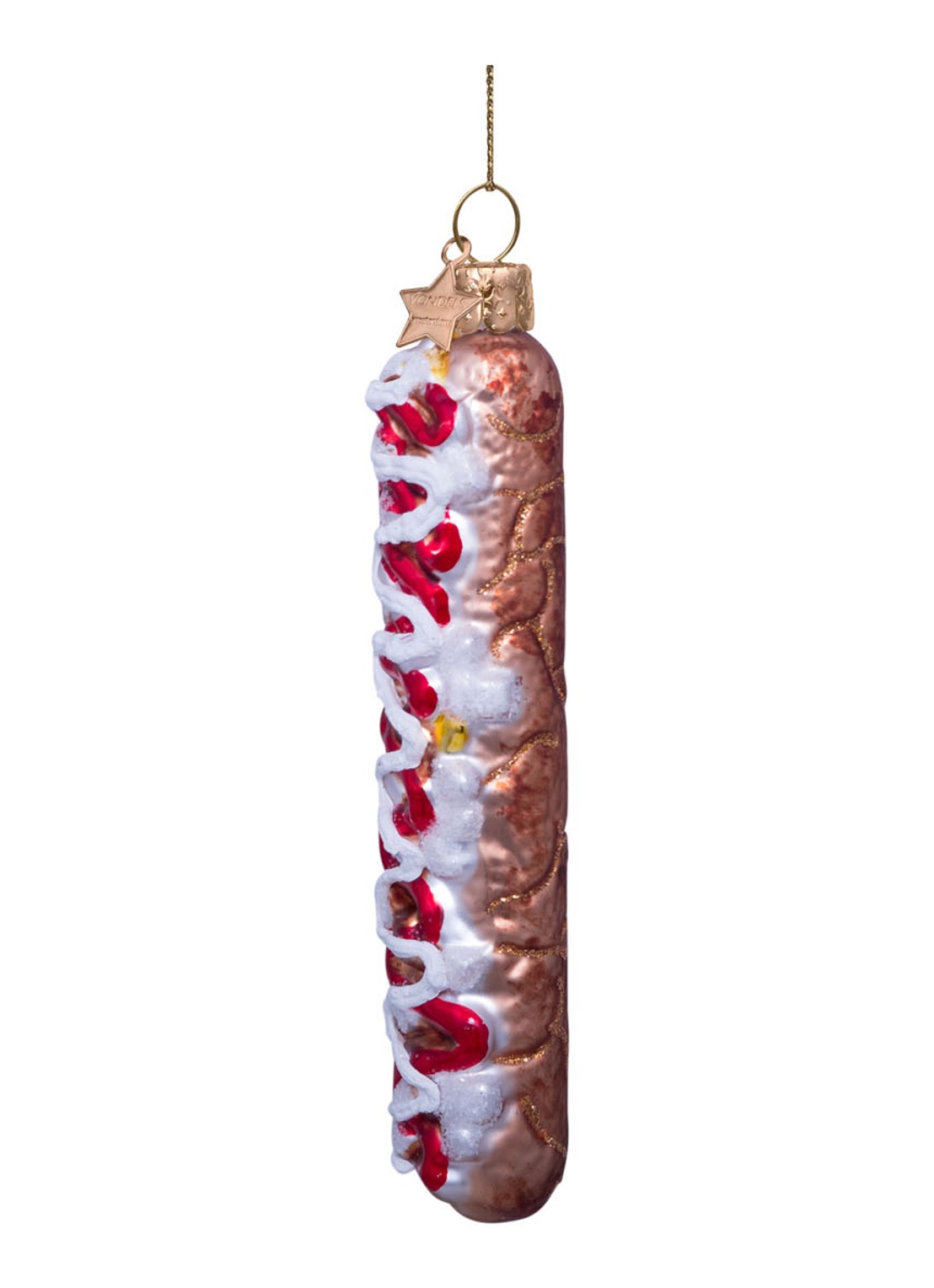 Vondels Frikandel Speciaal kersthanger 14 cm - detail 3 bruin