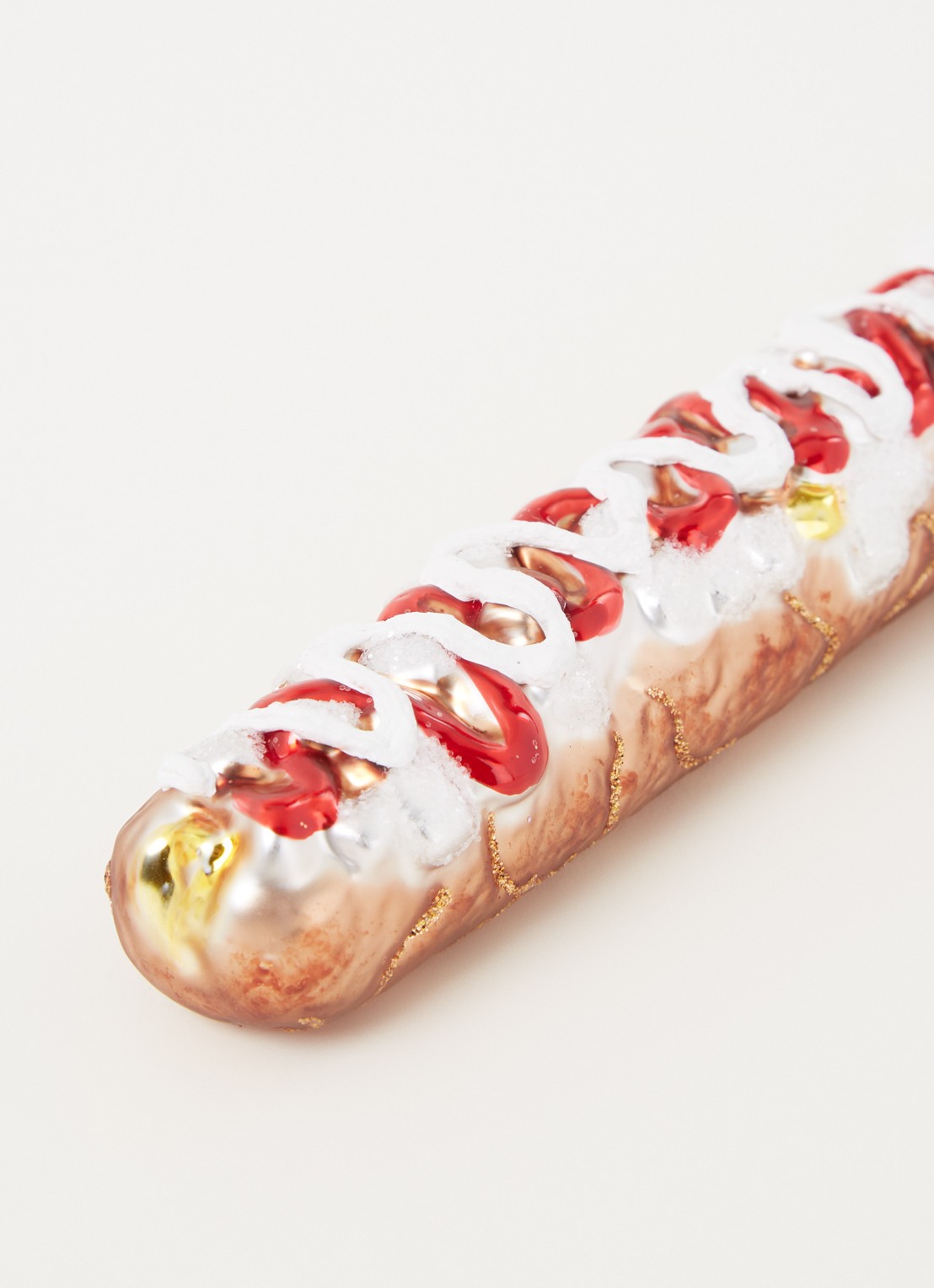 Vondels Frikandel Speciaal kersthanger 3,5 cm - detail bruin
