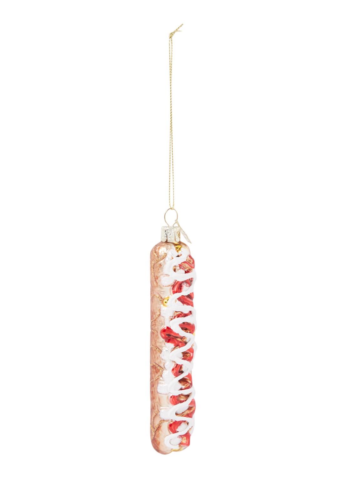 Vondels Frikandel Speciaal kersthanger 3,5 cm - voorkant 2 bruin