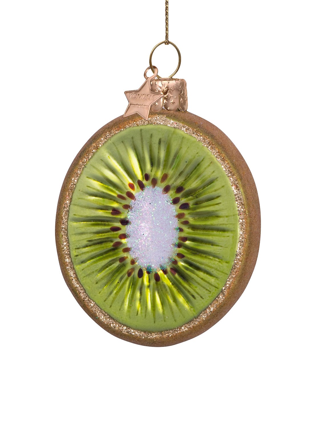 Vondels Fruit Kiwi kersthanger 7 cm - detail 3 multicolor