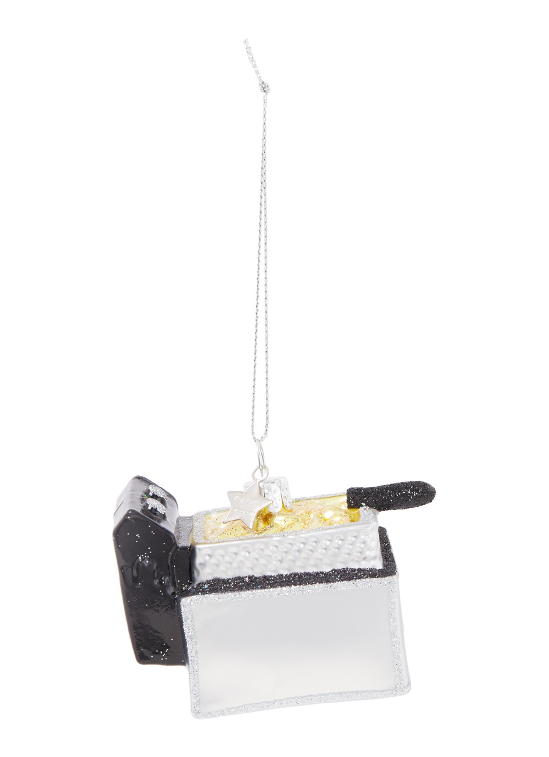 Vondels Frying Pan kersthanger 7 cm - voorkant zilver