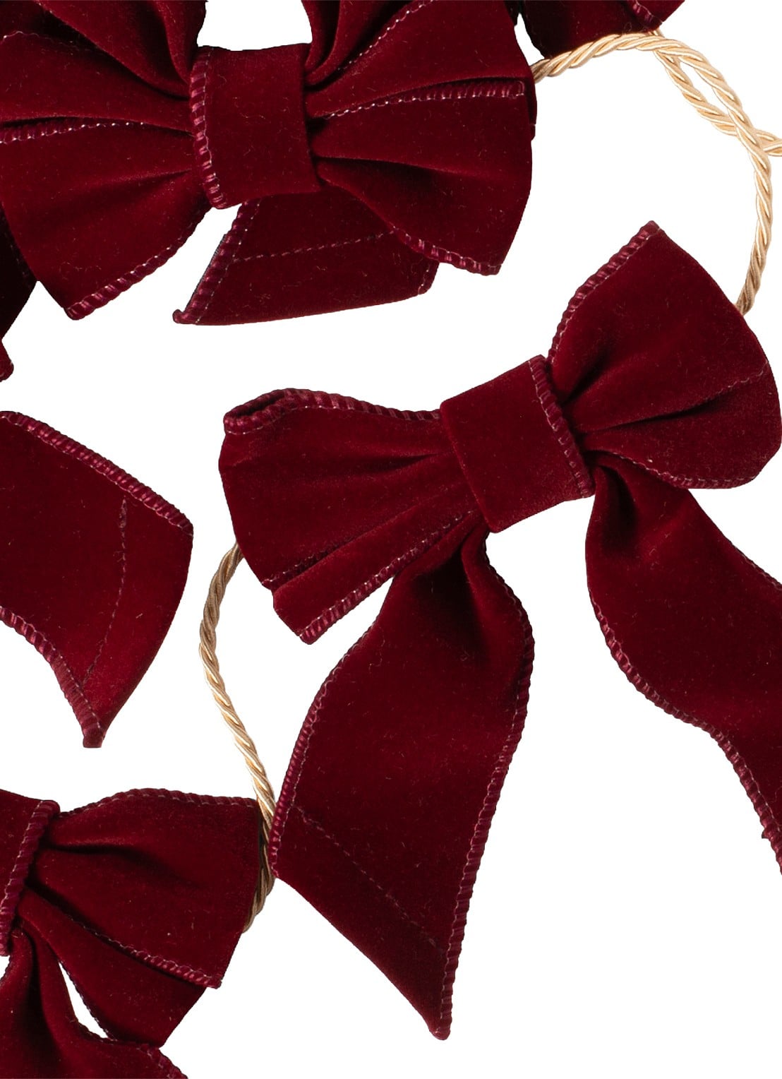 Vondels Garland kerstlint 180 cm - voorkant 3 bordeauxrood