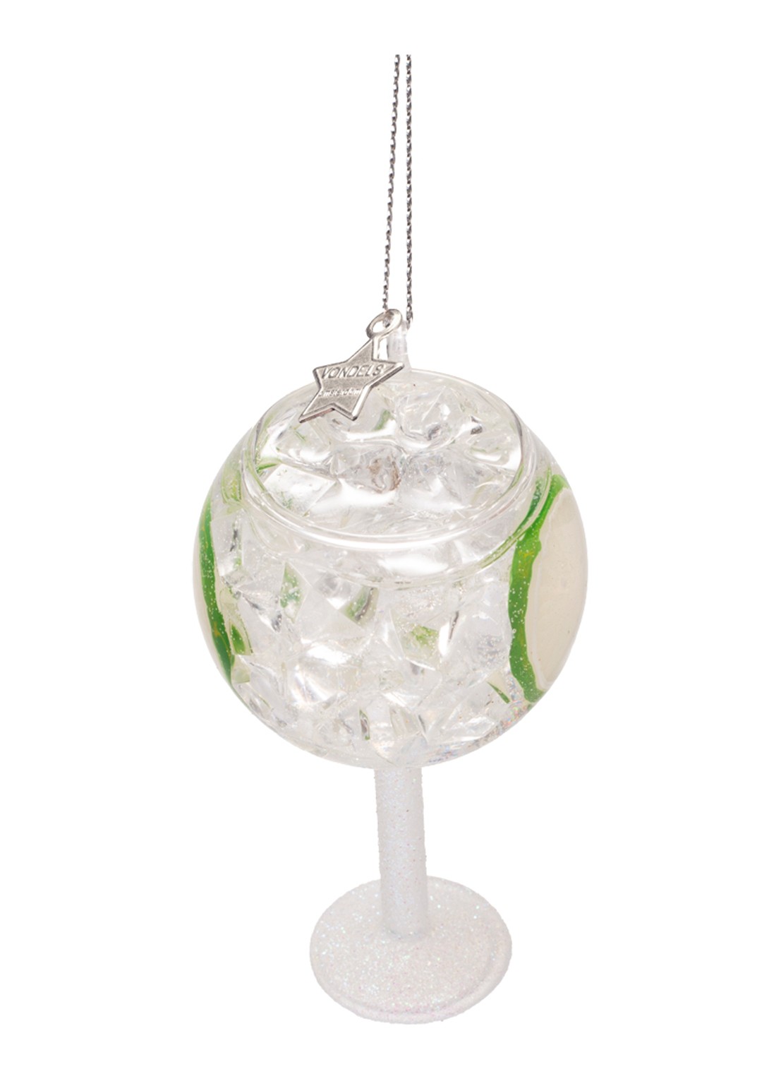Vondels Gin Tonic kersthanger 9 cm - detail transparant