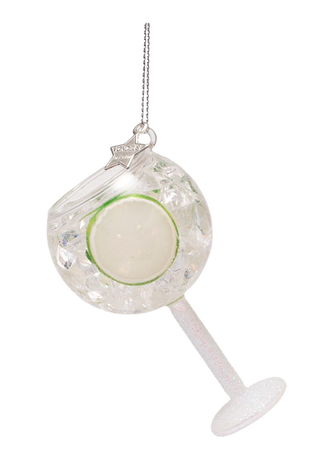 Vondels Gin Tonic kersthanger 9 cm - voorkant 3 transparant