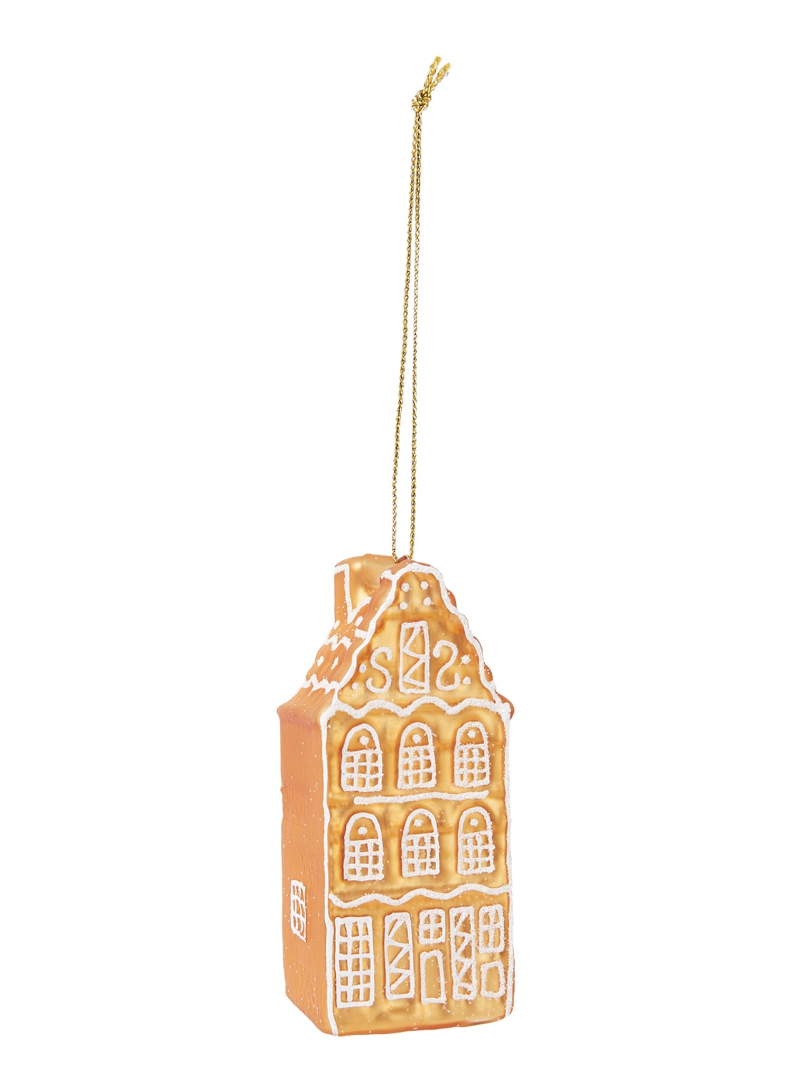 Vondels Ginger Bread Canal House kersthanger 8,5 cm - voorkant 2 oranje