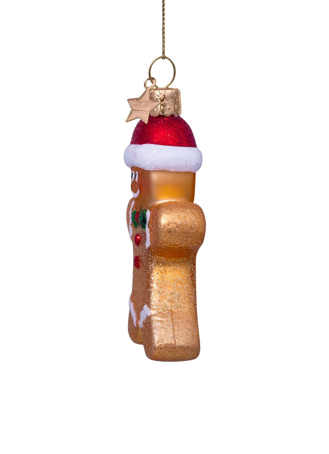 Vondels Gingerbread Cookie kersthanger 8,5 cm - detail 3 goud